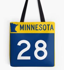 Minnesota Trunk Highway MN 28 | United States Highway Shield Sign Sticker Tote Bag