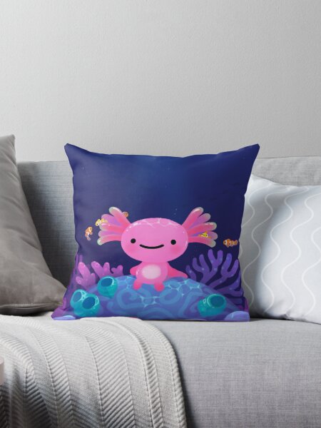 Vista previa del artículo con la obra «Ajolote de coral», diseñado y vendido por pikaole.