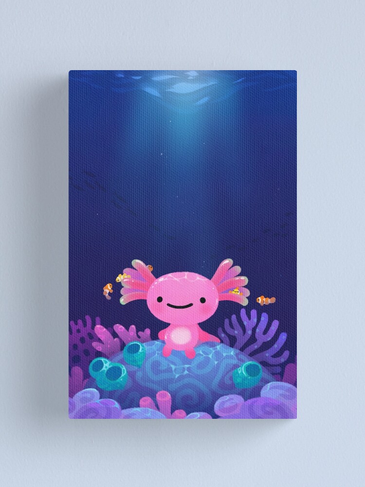 Alternate view of Coral axolotl Canvas Print