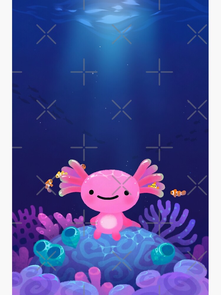 Coral axolotl by pikaole