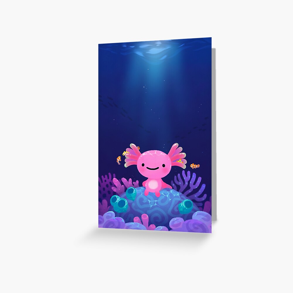 Coral axolotl Greeting Card