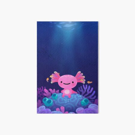 Coral axolotl Art Board Print