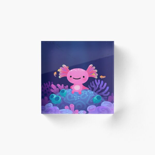 Coral axolotl Acrylic Block