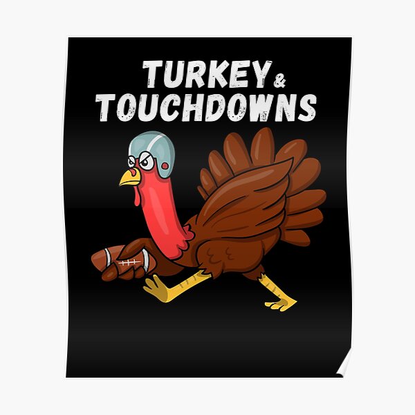 Turkey and Touchdowns Thanksgiving and Football Digital Art by