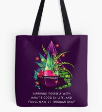 "Surround Yourself With What's Good in Life" Terrarium Dragon Tote Bag
