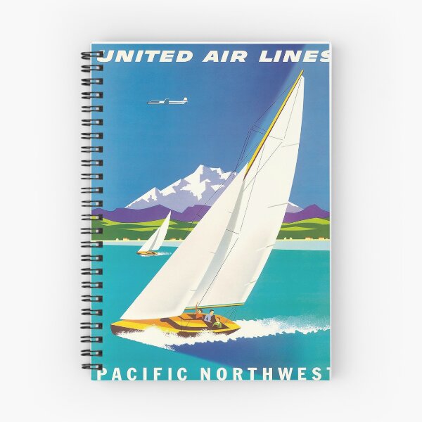 Item preview, Pacific Northwest, Sailboats, Vintage Travel Poster designed and sold by vintagevivian.