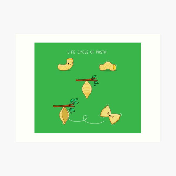Life cycle of pasta Art Print