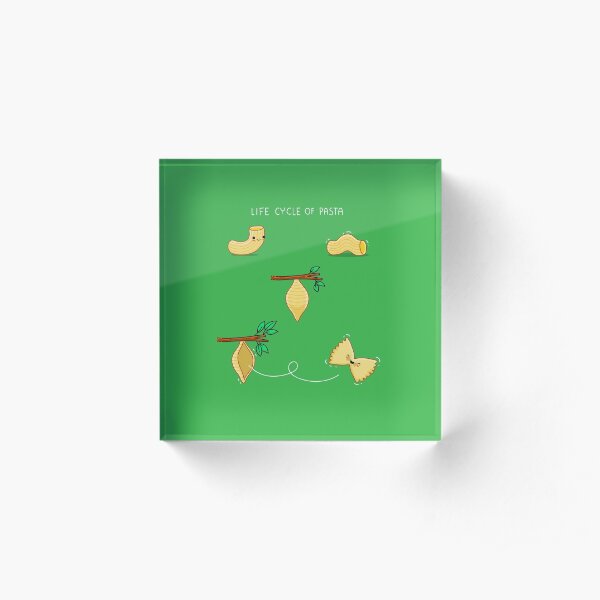 Life cycle of pasta Acrylic Block