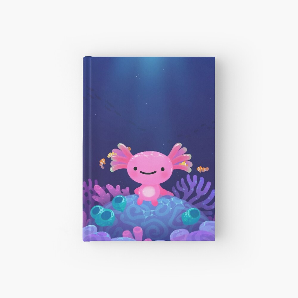 Coral axolotl Hardcover Journal