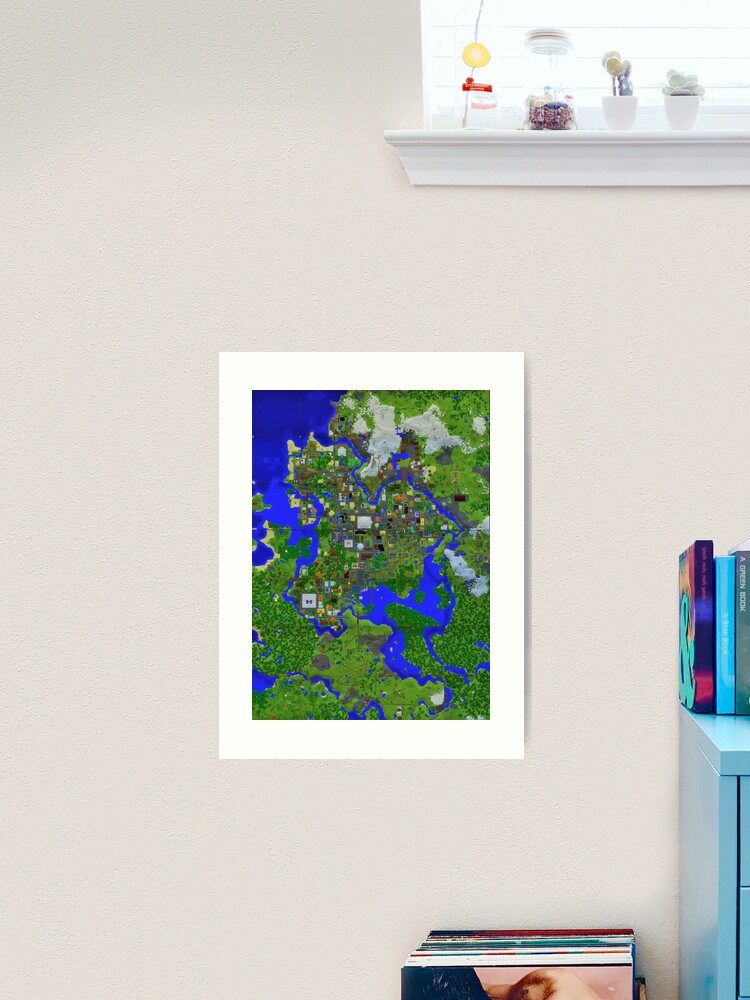 Map Minecraft Art Print by Cedono