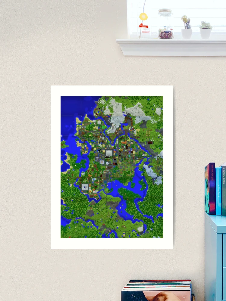 Map Minecraft Art Print by Cedono