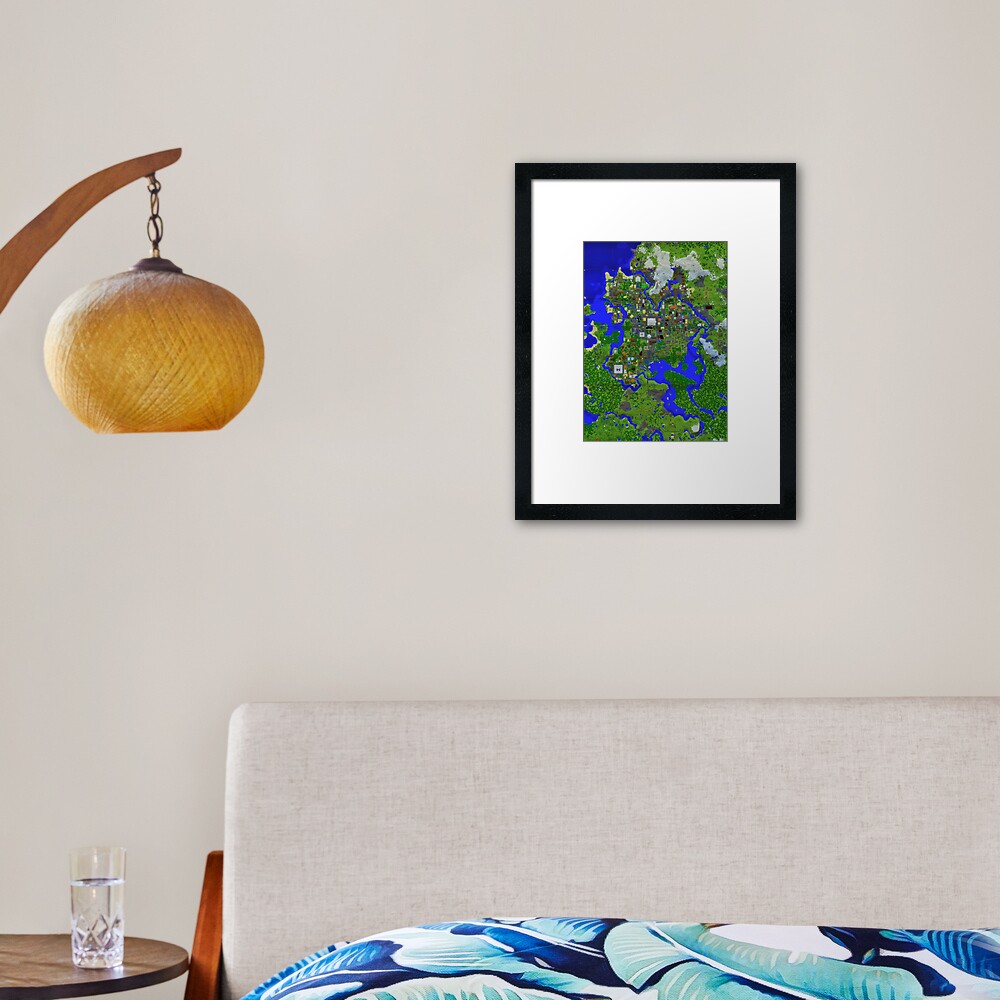 Map Minecraft Art Print by Cedono