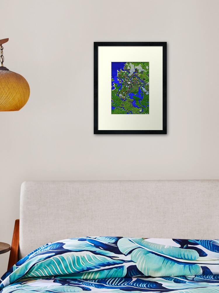 Map Minecraft Framed Art Print By Cedono Redbubble
