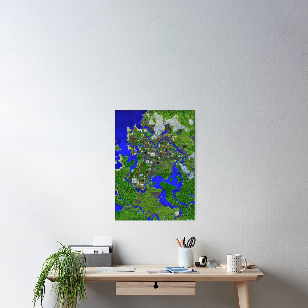 Map Minecraft Art Print by Cedono