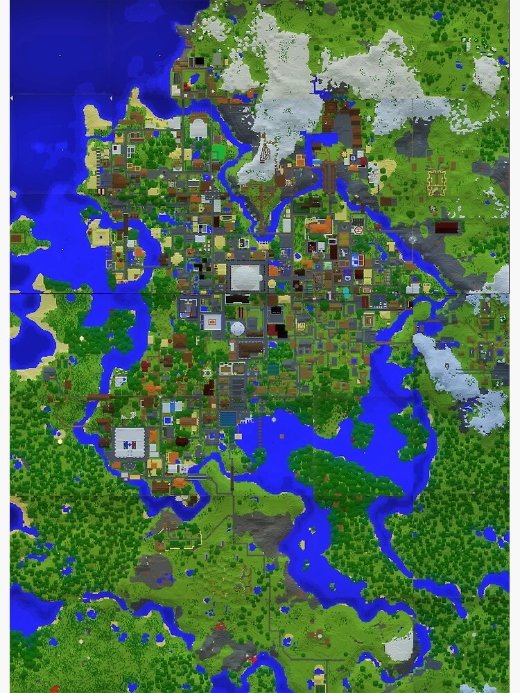 Carte De Vœux Map Minecraft Par Cedono Redbubble