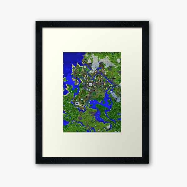 Map Minecraft Art Print by Cedono