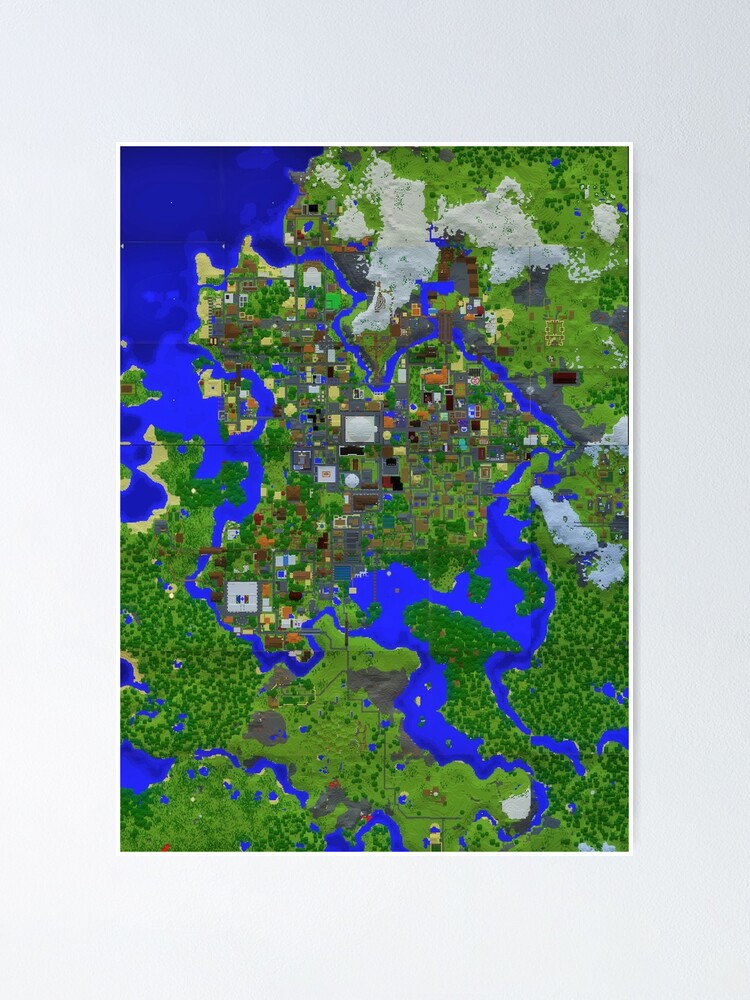 Map Minecraft Poster By Cedono Redbubble