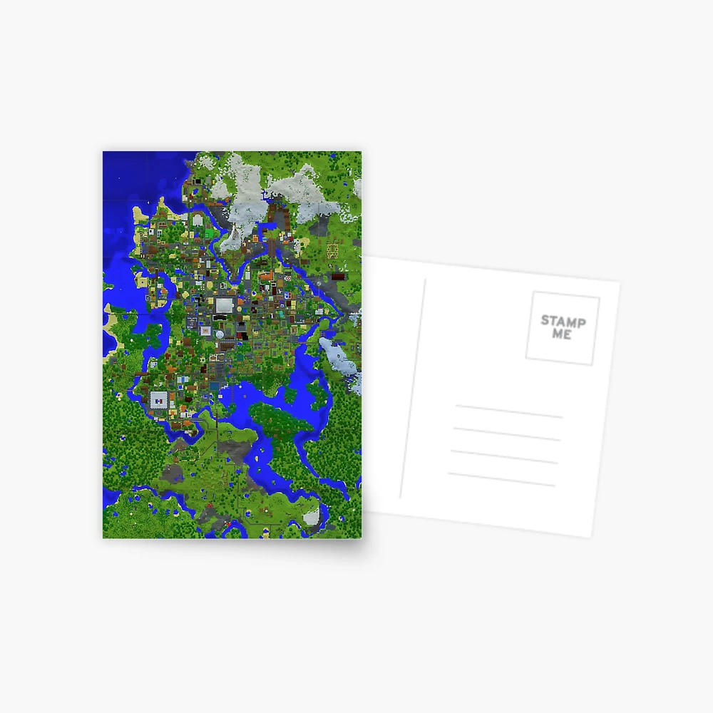 Map Minecraft Art Print by Cedono