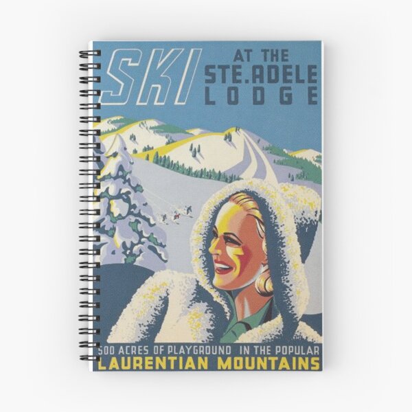 Item preview, Laurentian Mountains, Quebec Canada Vintage Ski Poster designed and sold by vintagevivian.