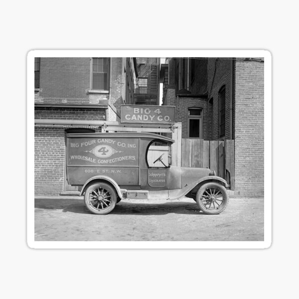 "Candy Delivery Truck, 1926. Vintage Photo" Sticker for Sale by