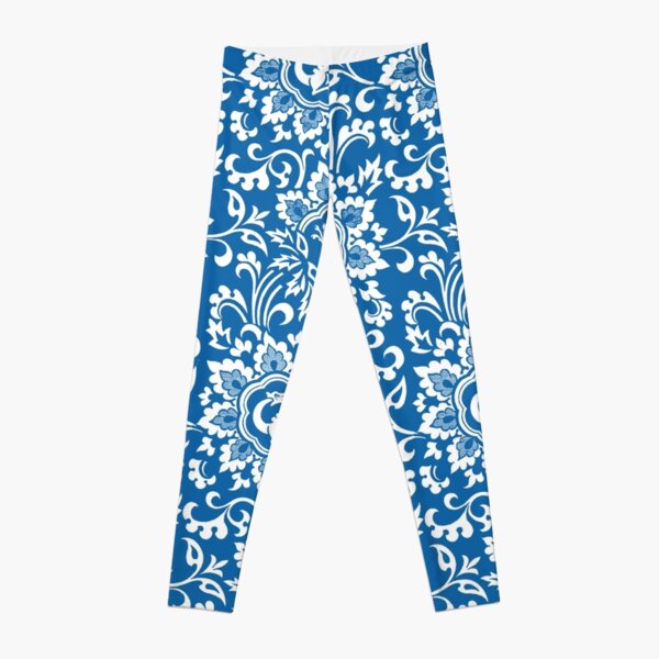 Floral Blue Leggings: Tropical Series- Sale – GymX