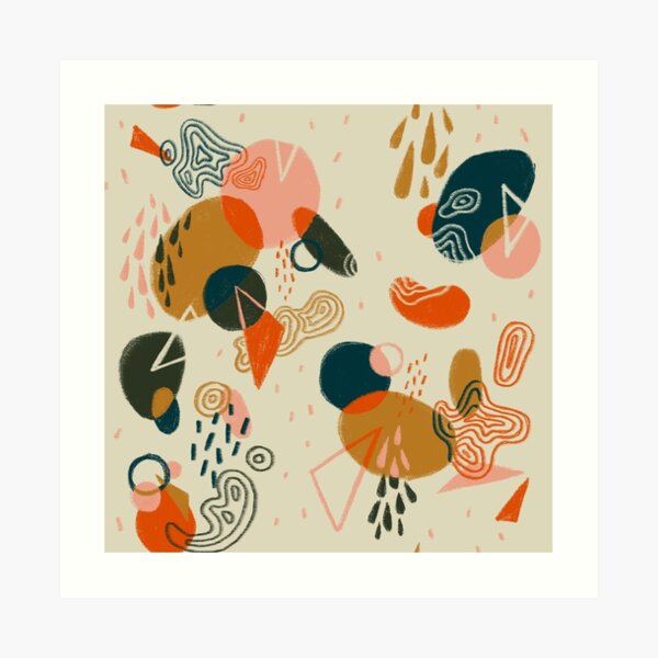 Mushroom Forest Abstract Art Print