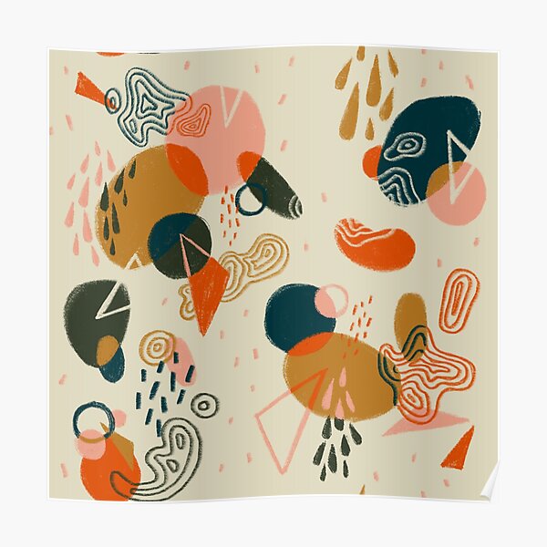 Mushroom Forest Abstract Poster