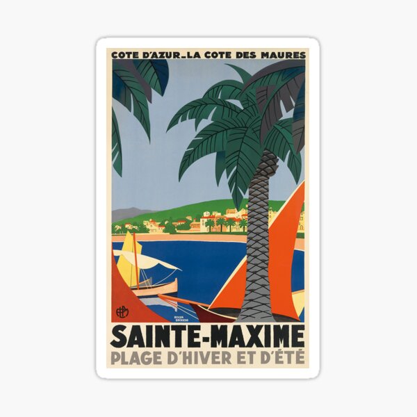Item preview,  Sainte-Maxime France Vintage Travel Poster designed and sold by vintagevivian.