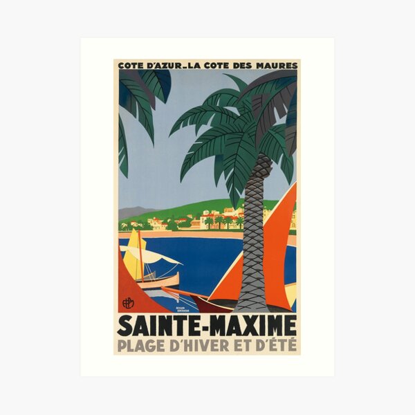 Sainte-Maxime France Vintage Travel Poster Art Print