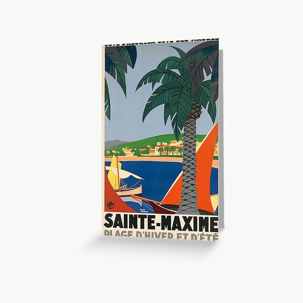 Item preview,  Sainte-Maxime France Vintage Travel Poster designed and sold by vintagevivian.