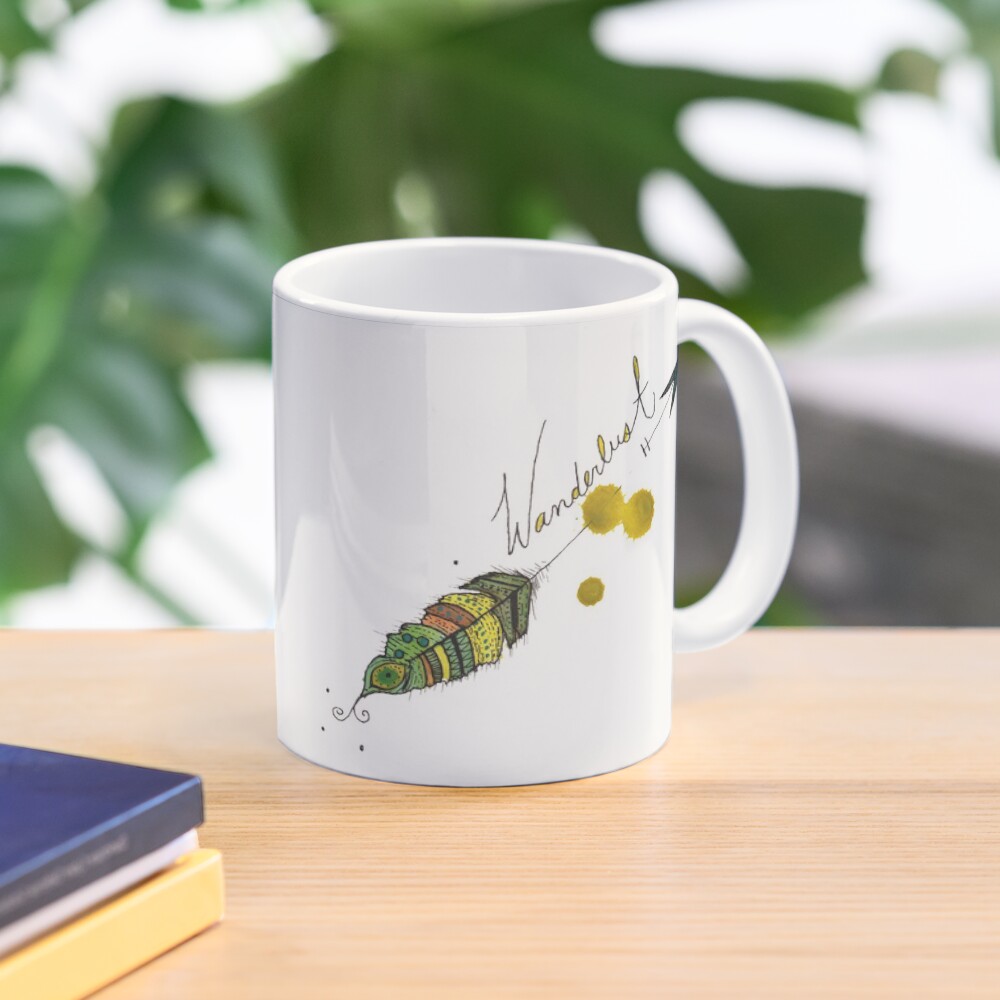 Wanderlust Feather Mug