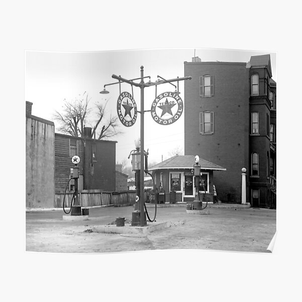 "Corner Gas Station, 1925. Vintage Photo" Poster for Sale by