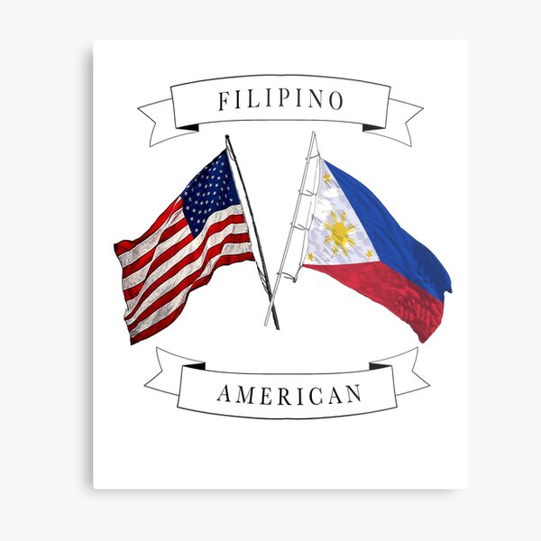 Filipino American roots ancestry design Metal Print