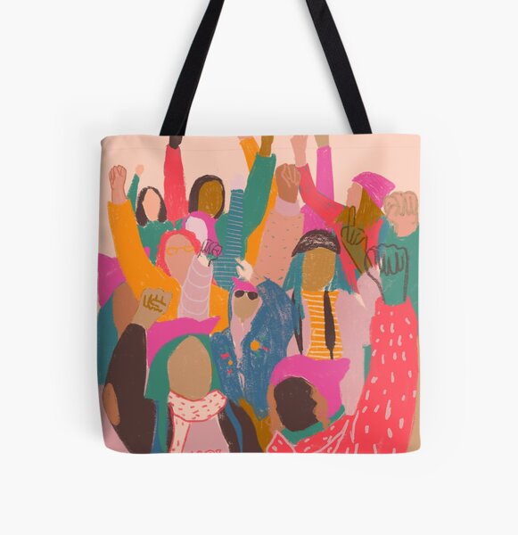 Small Canvas Tote Bag with Cow & Anti Patriarchy Embroidery