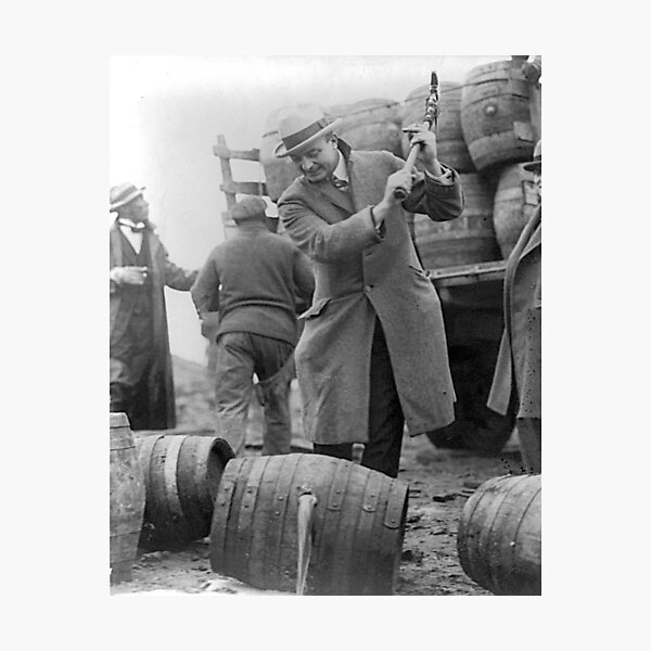 Item preview, Destroying Kegs of Beer, 1924. Vintage Photo designed and sold by historyphoto.