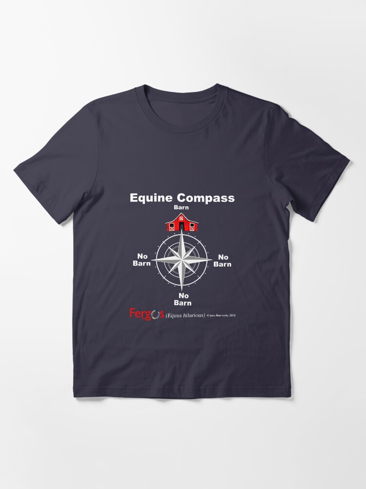 Thumbnail 2 of 7, Essential T-Shirt, Fergus the Horse: Equine Compass (white) designed and sold by Jean Abernethy.