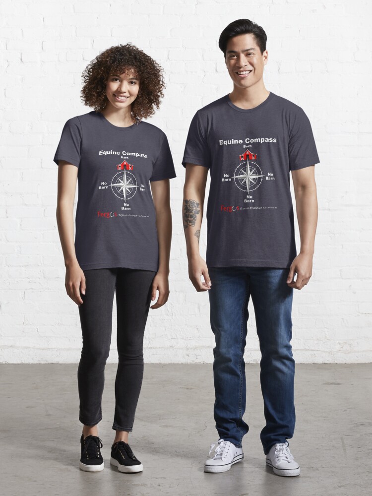 Thumbnail 1 of 7, Essential T-Shirt, Fergus the Horse: Equine Compass (white) designed and sold by Jean Abernethy.