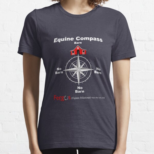 Fergus the Horse: Equine Compass (white) Essential T-Shirt
