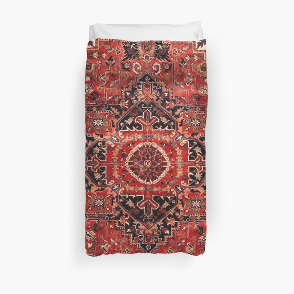 Heriz Antique Vintage Boho Persian Carpet Print Duvet Cover
