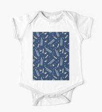 Memphis Style Geometric Abstract Seamless Vector Pattern Navy Blue One Piece - Short Sleeve