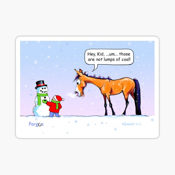 Fergus the Horse: "Lumps of Coal" Card Sticker