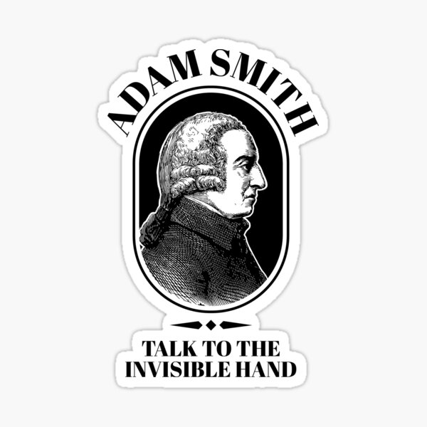 Adam Smith Funny Economics Professor Invisible Hand   Sticker