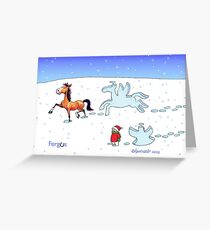 Fergus the Horse: Snow Angel Card Greeting Card
