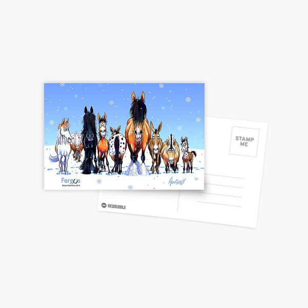 Fergus the Horse: Winter Lineup Card Postcard