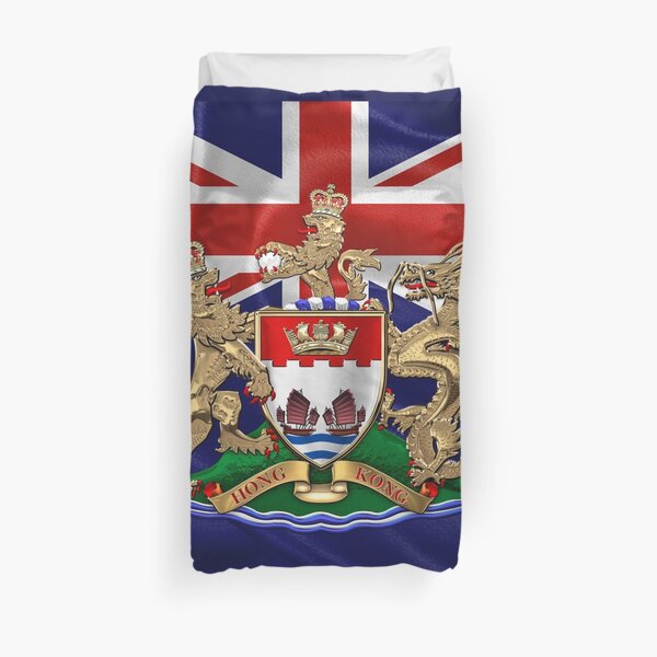 Hong Kong - 1959-1997 Coat of Arms over Flag Duvet Cover