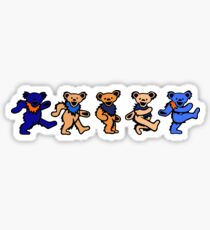 Orange and Blue greatful dead bears Sticker