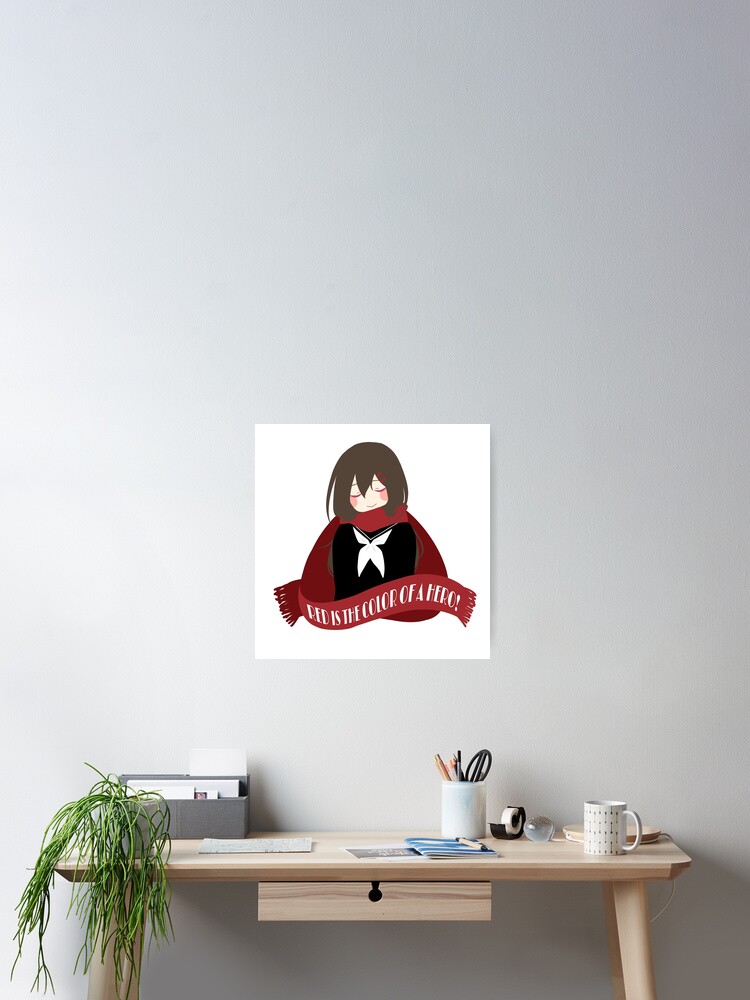 Red Is The Color Of A Hero カゲプロ 楯山文乃 Poster By Rinillu Redbubble