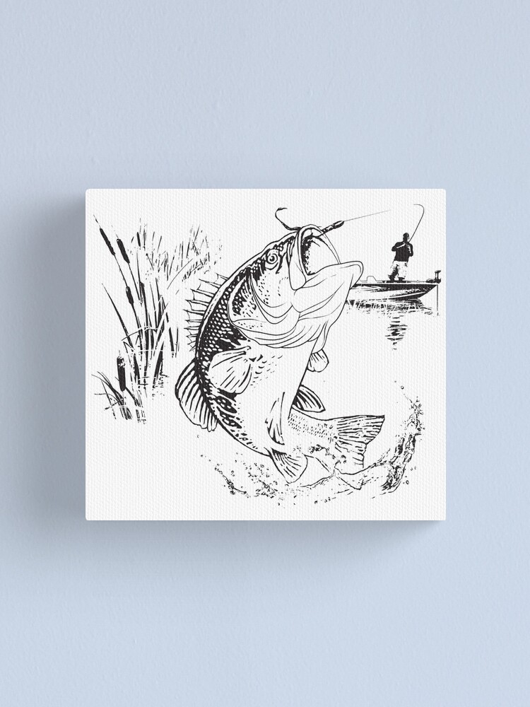 Bass Fishing Canvas Print for Sale by Salmoneggs