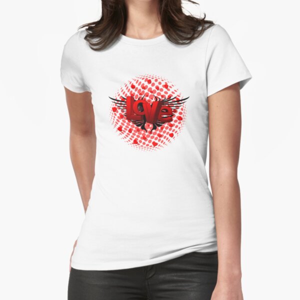 Love Tailliertes T-Shirt