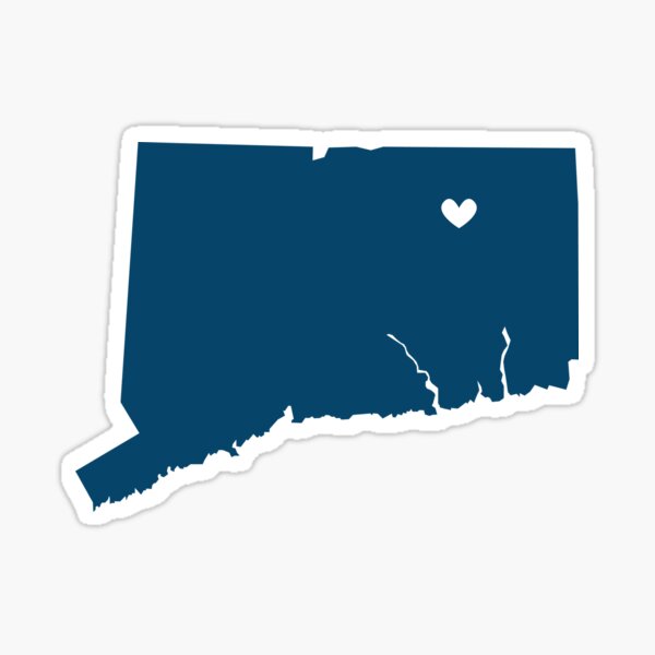 UConn Map Heart Sticker